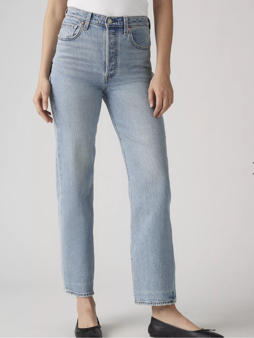 Levi’s Ribcage Straight High Rise Denim Jeans Light Blue Size 29 8 - Picture 10 of 11